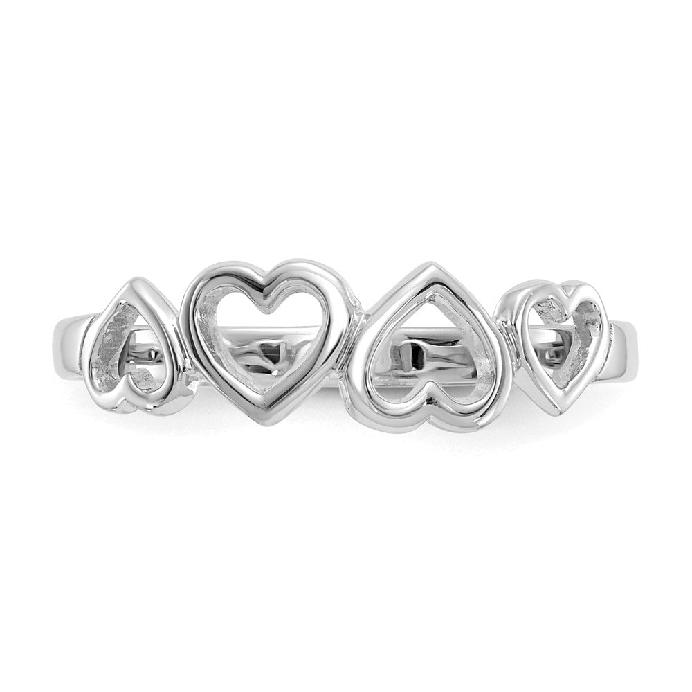 14K White Gold Heart Ring