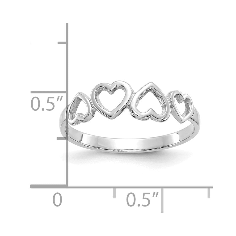 14K White Gold Heart Ring