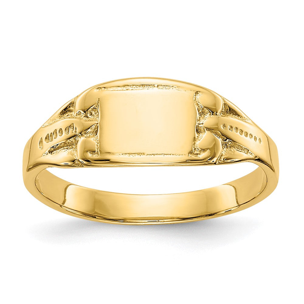 14K Polished Rectangular Baby Signet Ring