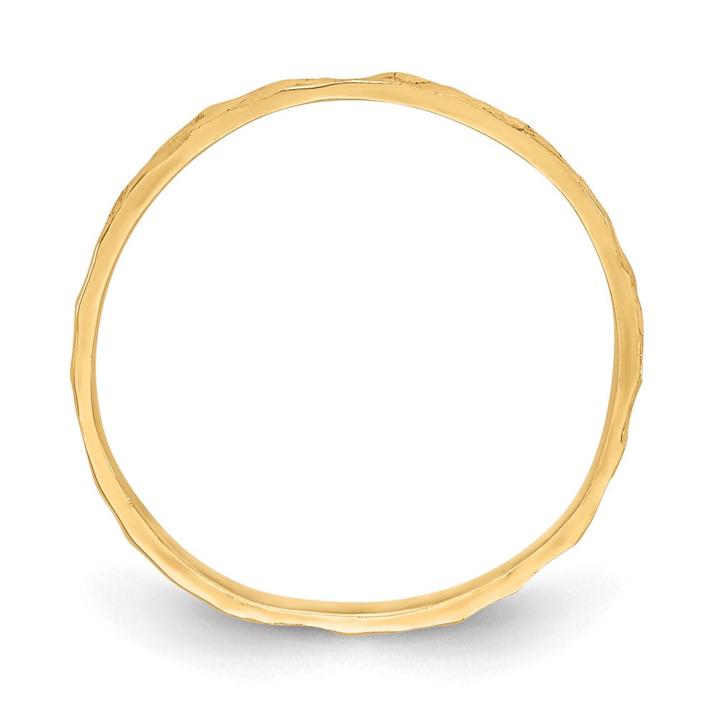 14K Diamond-cut Zig-Zag Design Band Childs Ring