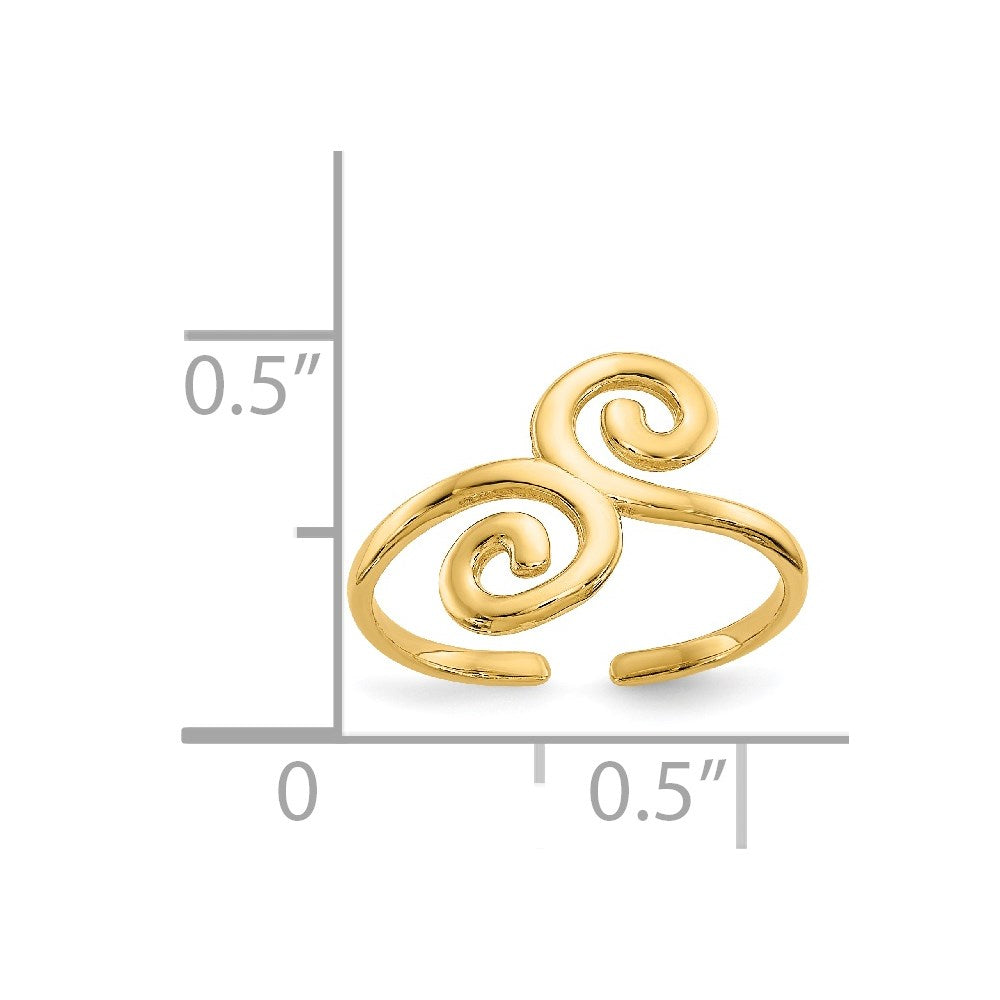 14k Swirl Toe Ring