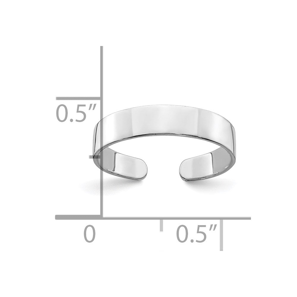 14k White Gold Polished Adjustable Toe Ring