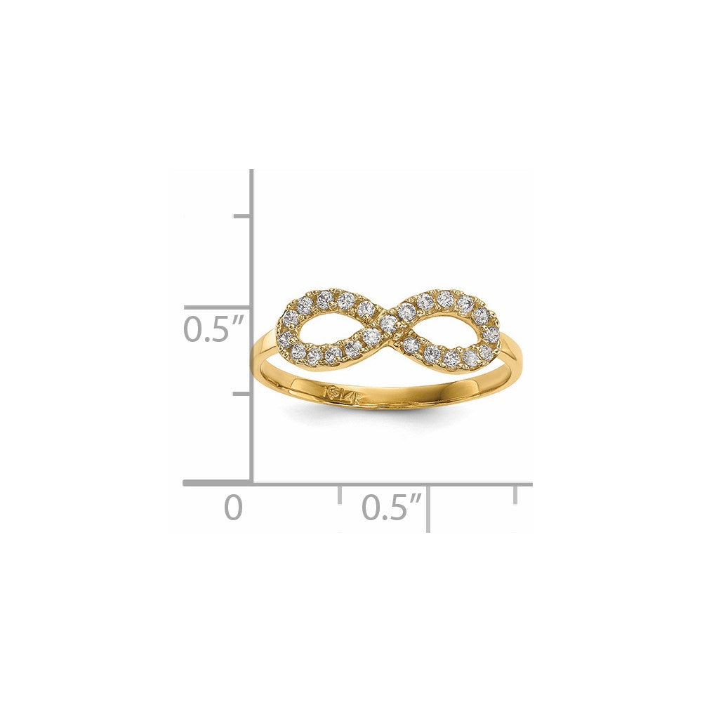 14k CZ Infinity Symbol Ring
