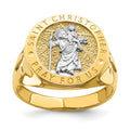 14K w/Rhodium Saint Christopher Ring