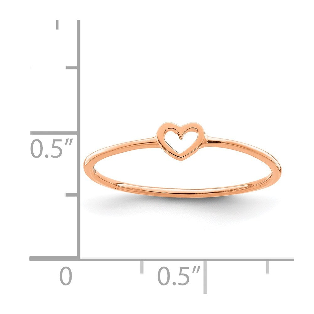 14K Rose Polished Heart Ring
