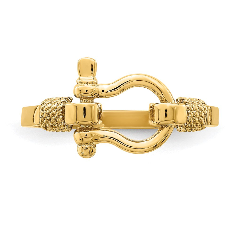 14K Shackle w/ Rope Edge Ring (Size 7)