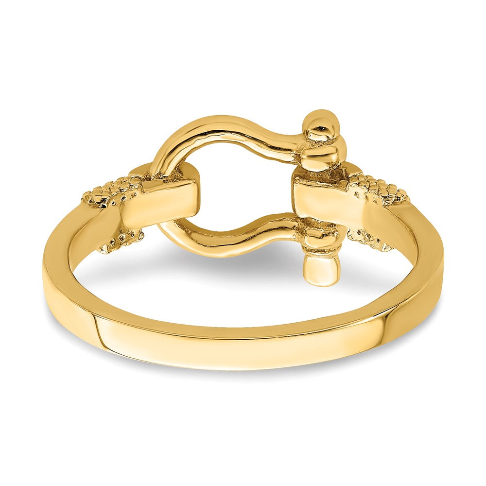 14K Shackle w/ Rope Edge Ring (Size 7)