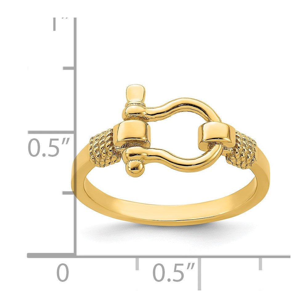 14K Shackle w/ Rope Edge Ring (Size 7)