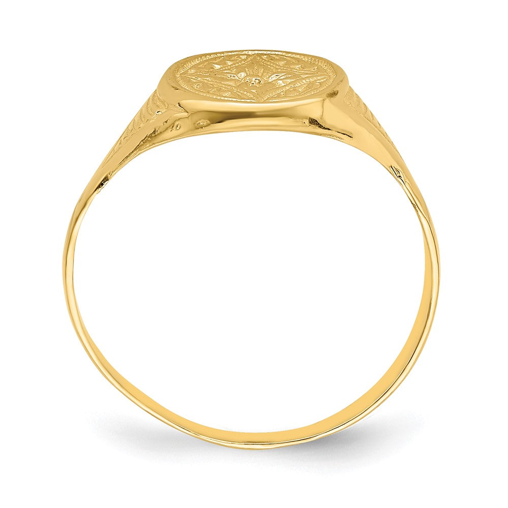 14k Oval Flower Baby Ring