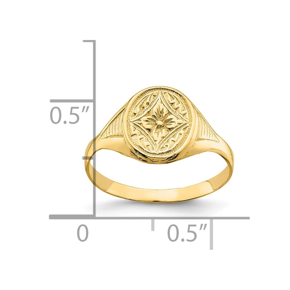 14k Oval Flower Baby Ring