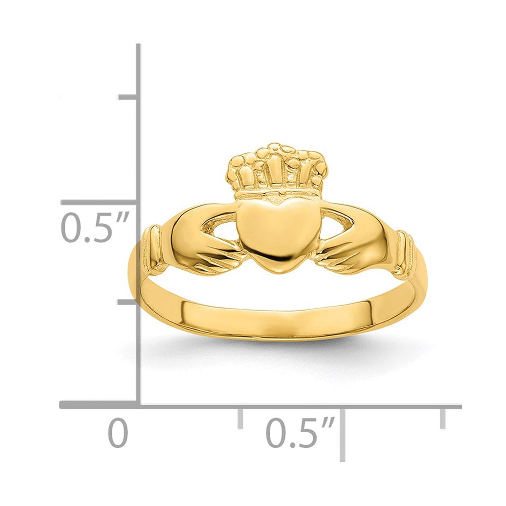 14k Polished Claddagh Ring
