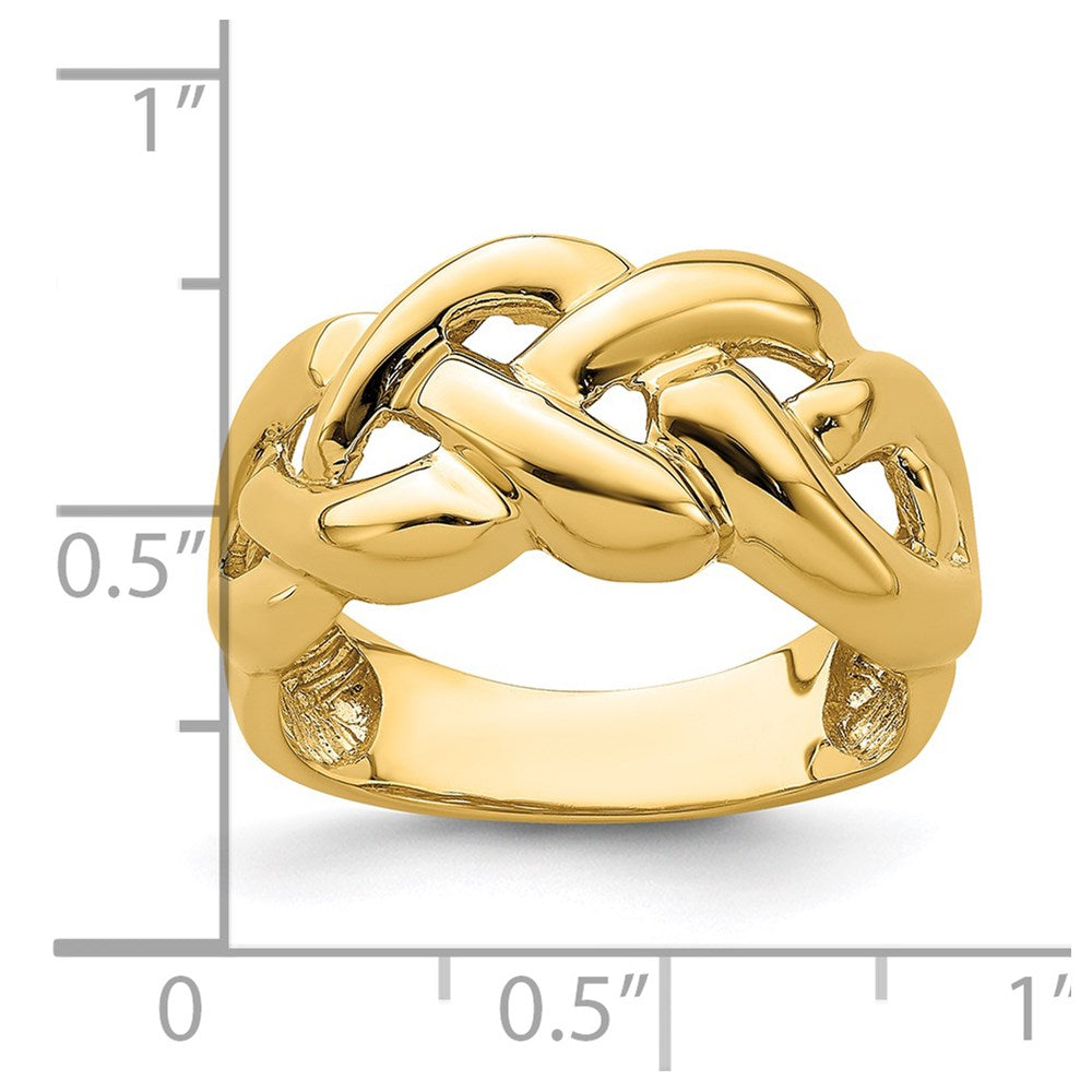 14k Polished Entwined Braided Ring