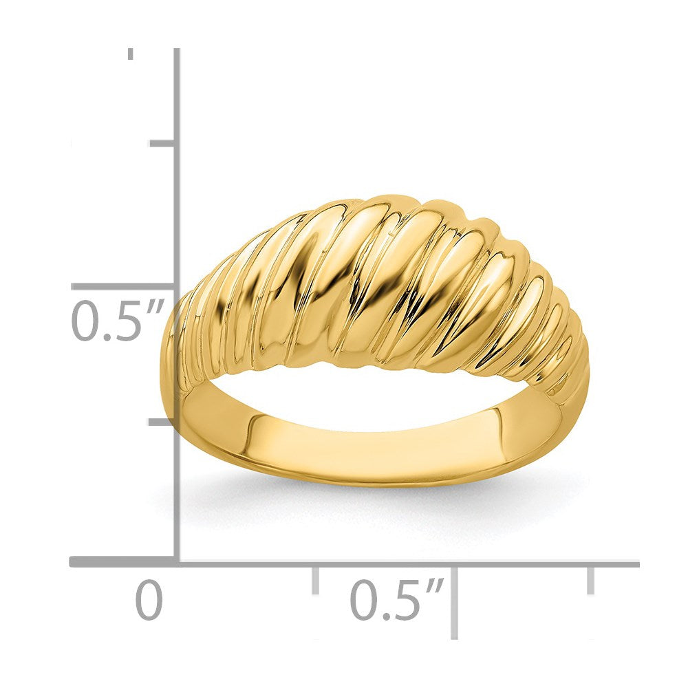 14k Polished Shrimp Dome Ring