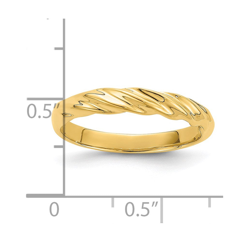 14k Polished Thin Ribbed Dome Ring
