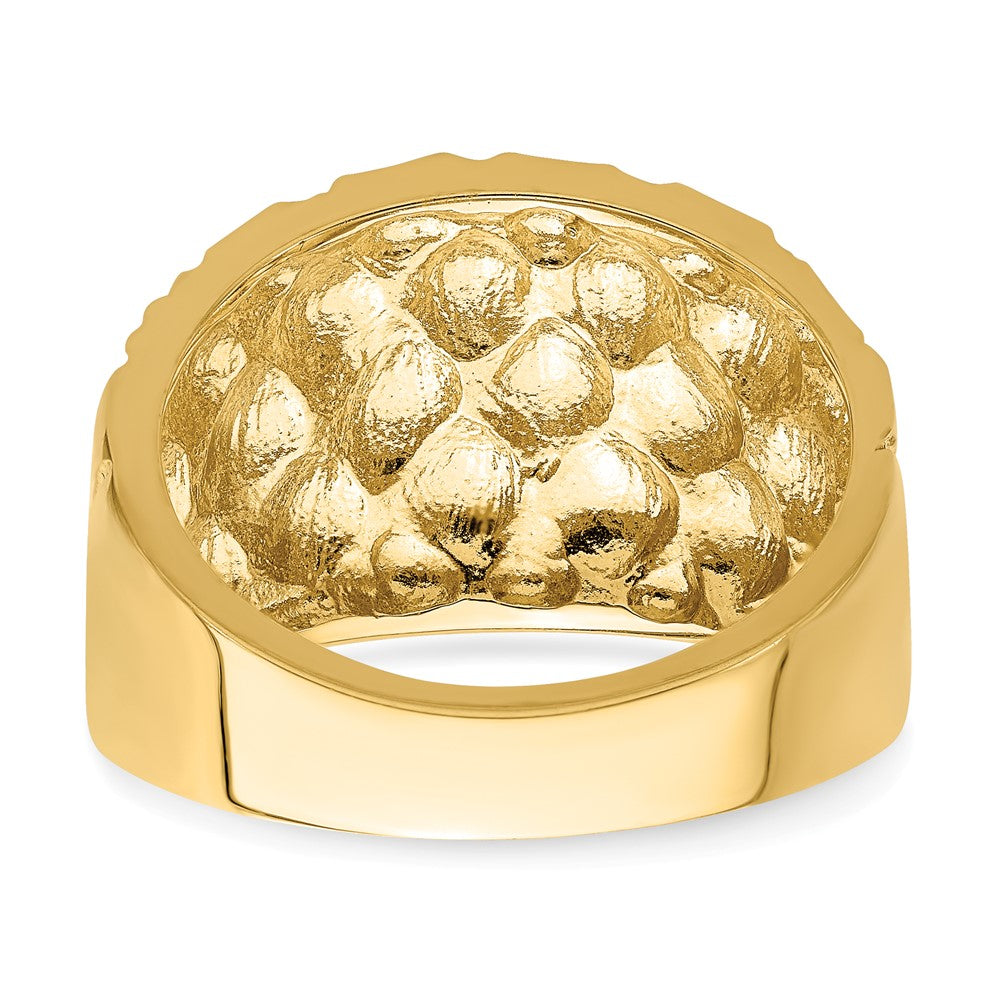 14K D/C Quilted Pattern Dome Ring