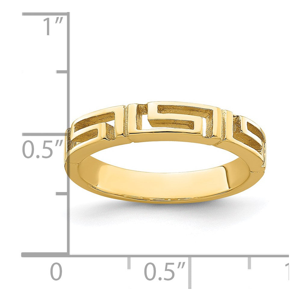 14k Cut-Out Greek Key Band