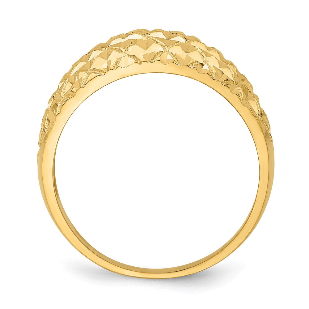14K D/C Quilted Pattern Dome Ring