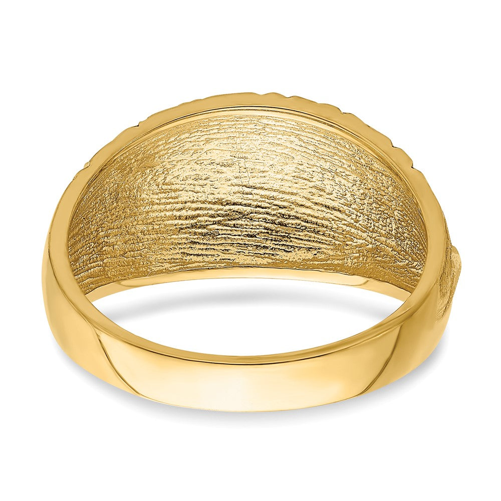 14K D/C Quilted Pattern Dome Ring