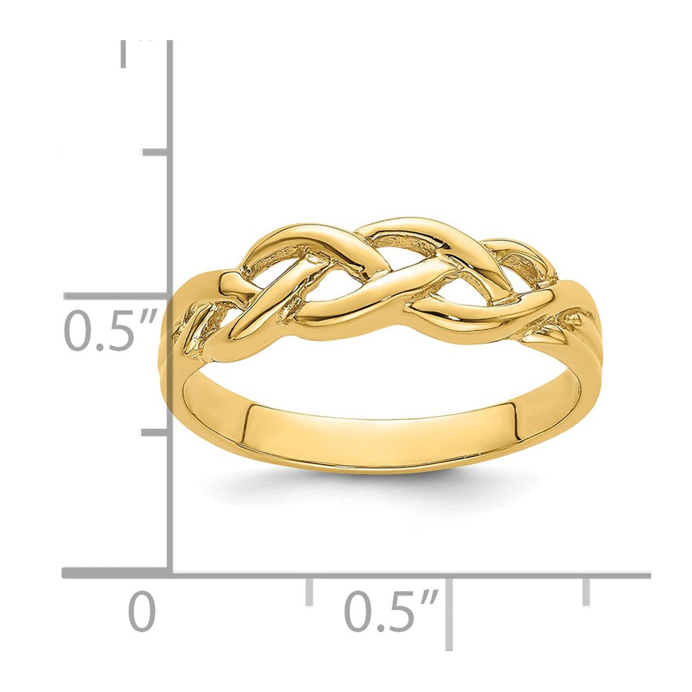 14k Polished Braided Knot Ring
