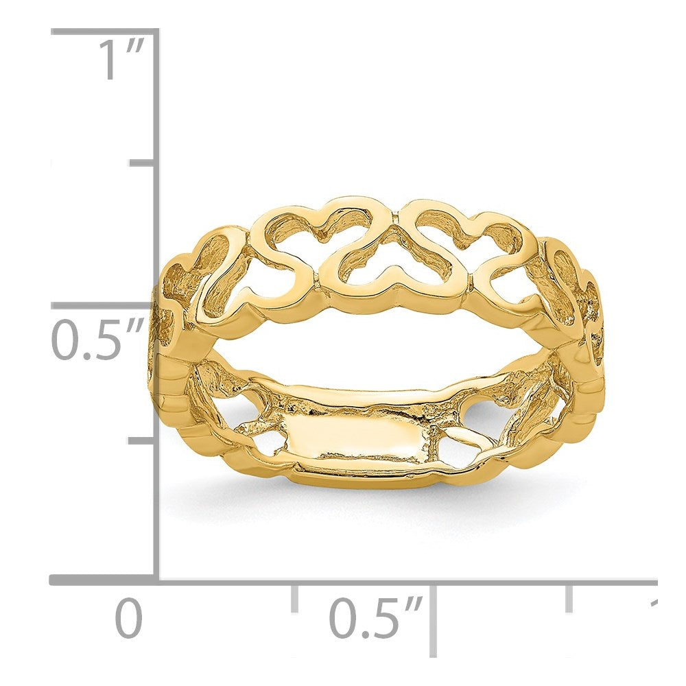 14k Polished Heart Band