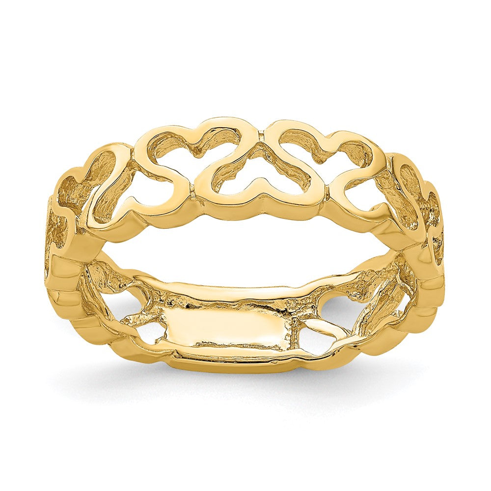 14k Polished Heart Band
