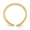 14k Adjustable Flower w/ Leaf Trim Toe Ring