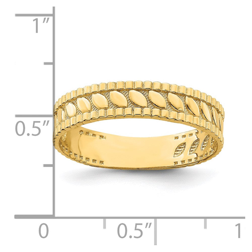 14k Leaf Engraved Thumb Ring (size 9)