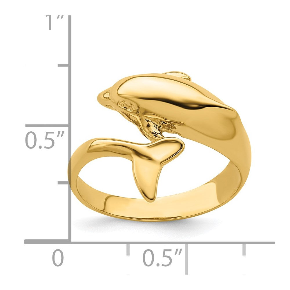 14k Polished Dolphin Ring