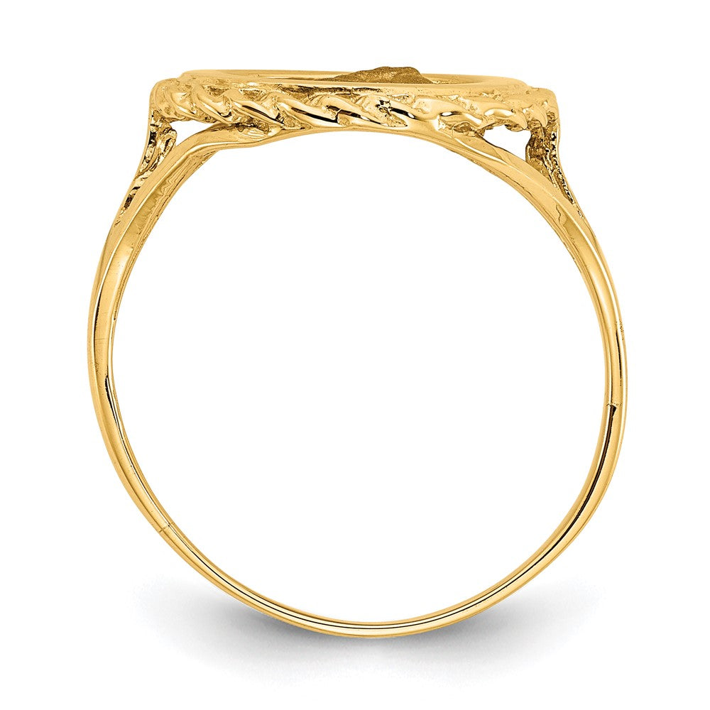 14k Angel Coin w/ Rope Frame Ring