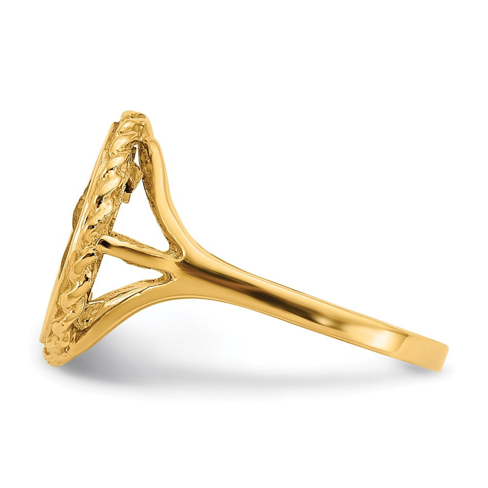 14k Angel Coin w/ Rope Frame Ring