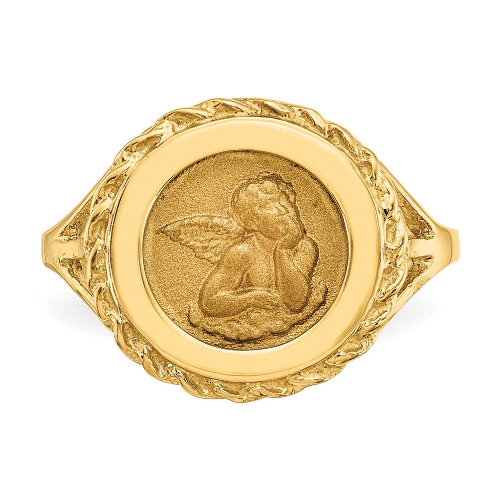 14k Angel Coin w/ Rope Frame Ring