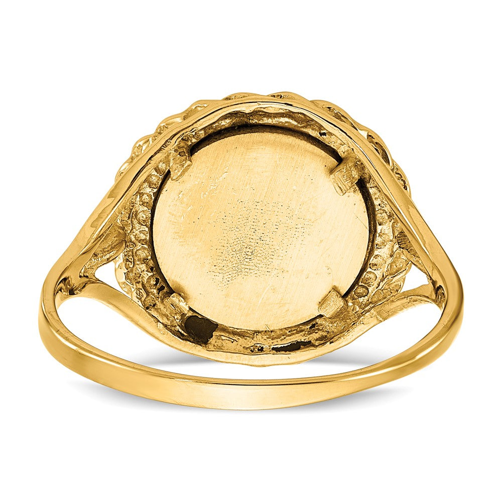 14k Angel Coin w/ Rope Frame Ring