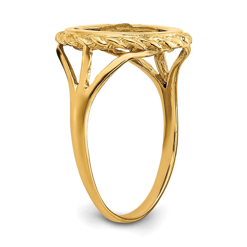 14k Angel Coin w/ Rope Frame Ring