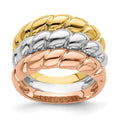 14k Tri-Color Triple Shrimp Band