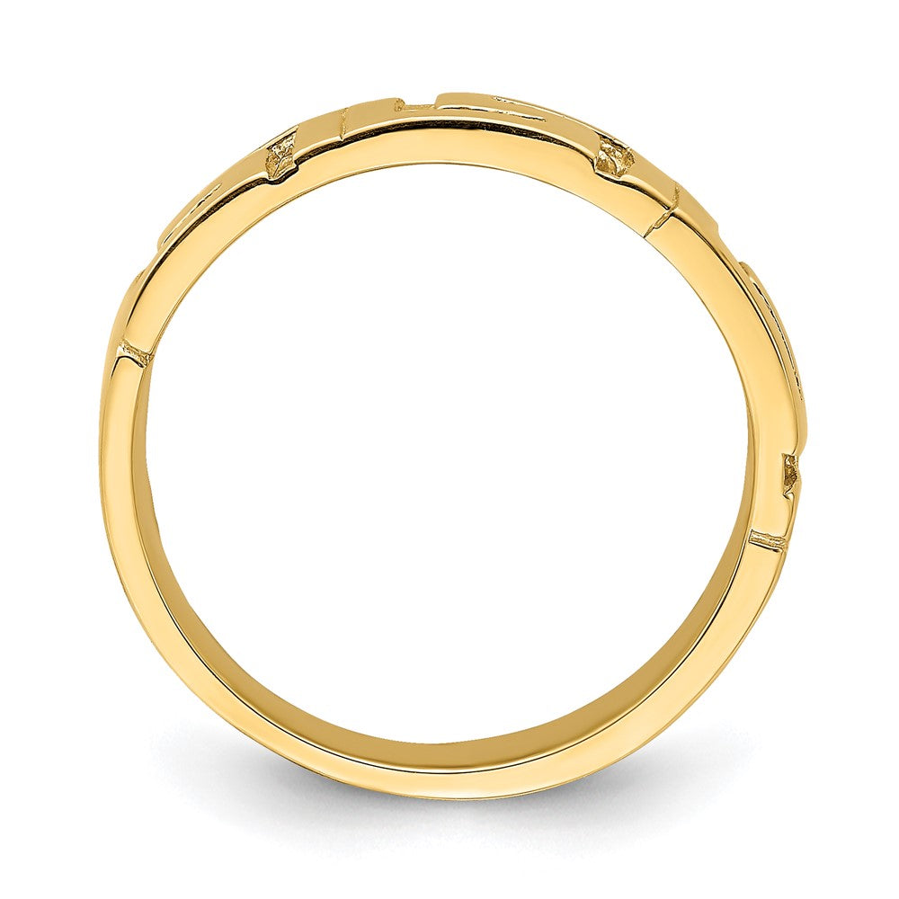 14k Greek Key Band w/ Tapered Shank Ring