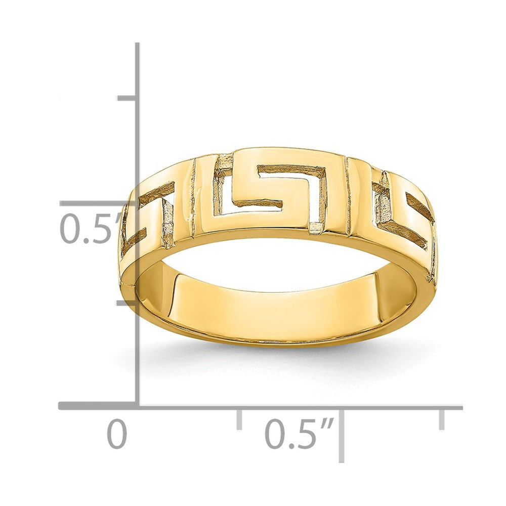 14k Greek Key Band w/ Tapered Shank Ring