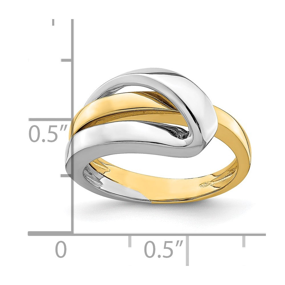 14k Two-Tone Polished w/ Folded Design Band