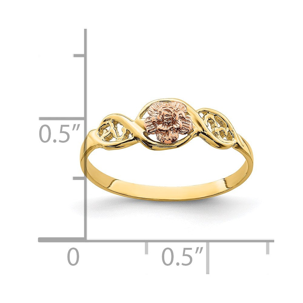 14k Two-Tone Flower Ring