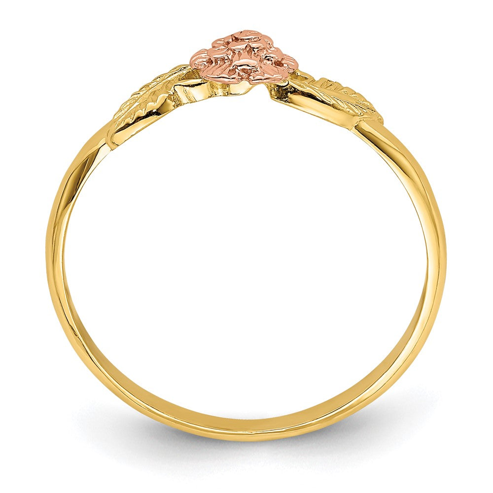14k Two Tone D/C Leaves w/ Flower Ring