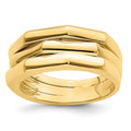 14k Polished Three Ridged Dome Ring