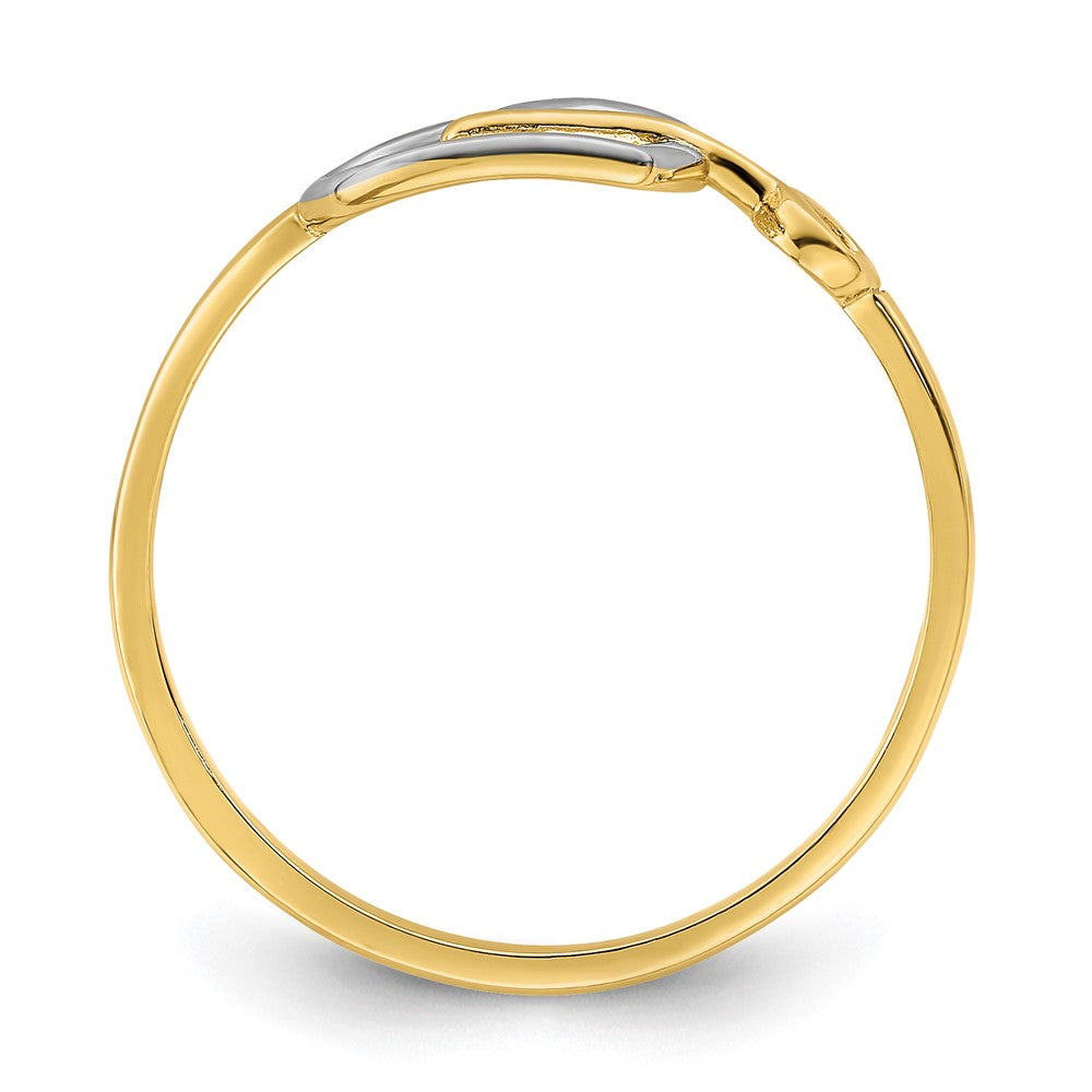 14k w/Rhodium Heart and Key Ring