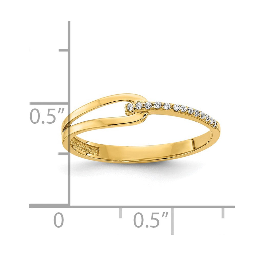 14K Polished Fancy CZ Ring