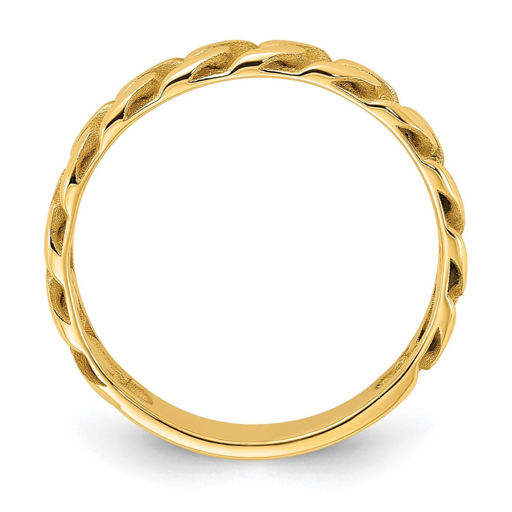 14k Polished 4mm Curb Link Ring