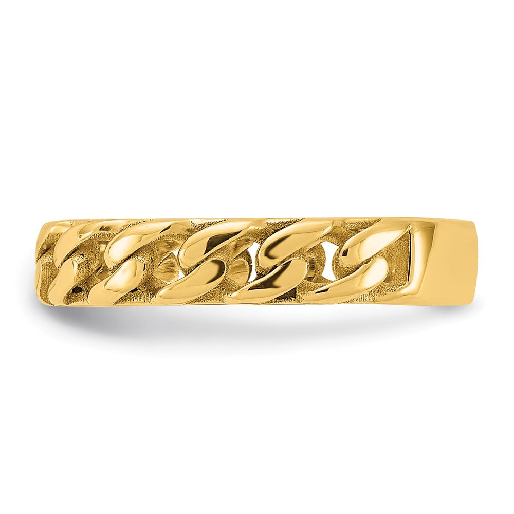 14k Polished 4mm Curb Link Ring