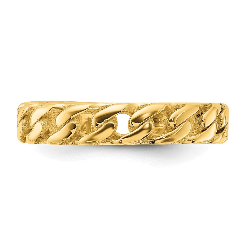 14k Polished 4mm Curb Link Ring