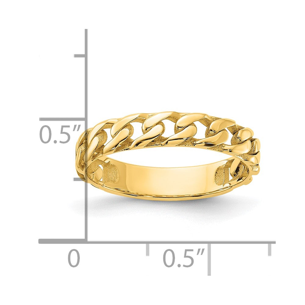 14k Polished 4mm Curb Link Ring