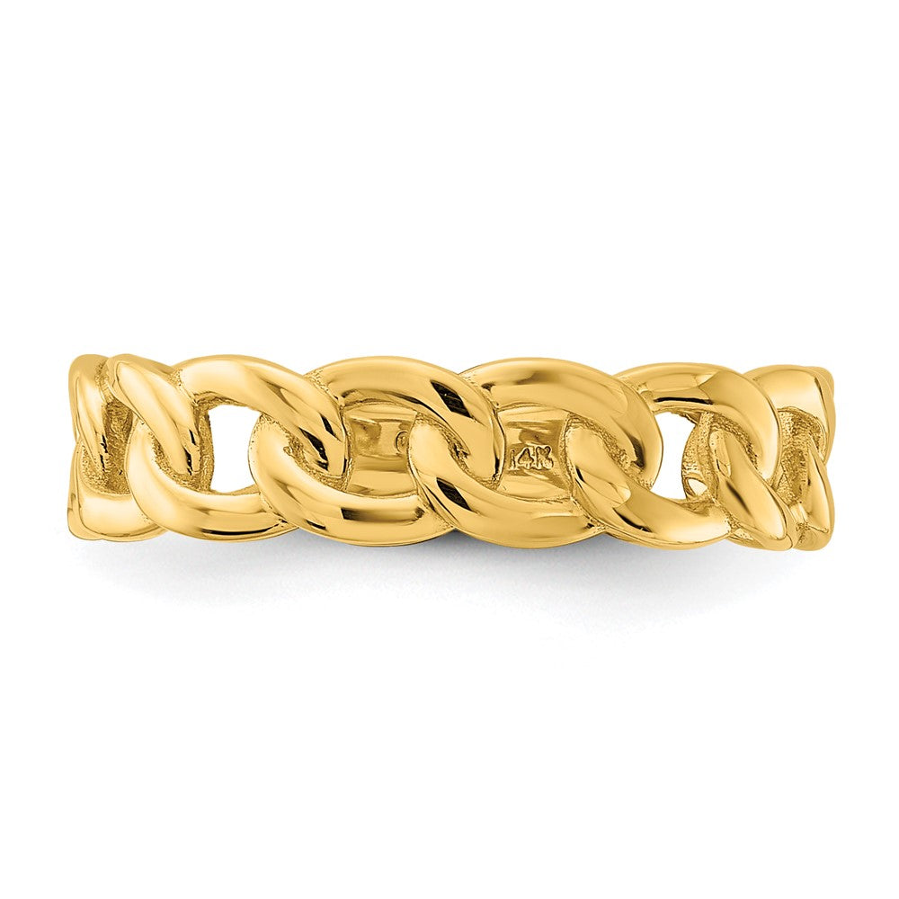 14k Polished 5mm Curb Link Ring