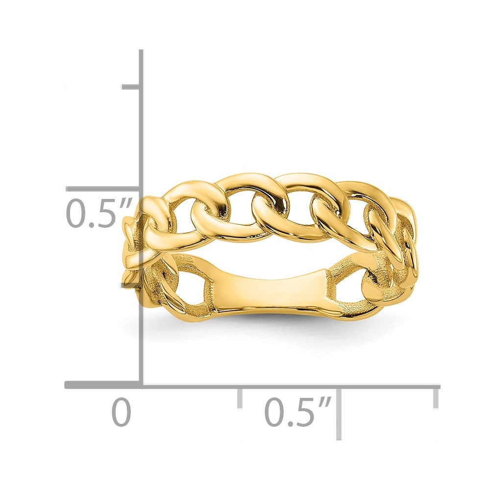10ky Polished 5mm Curb Link Ring