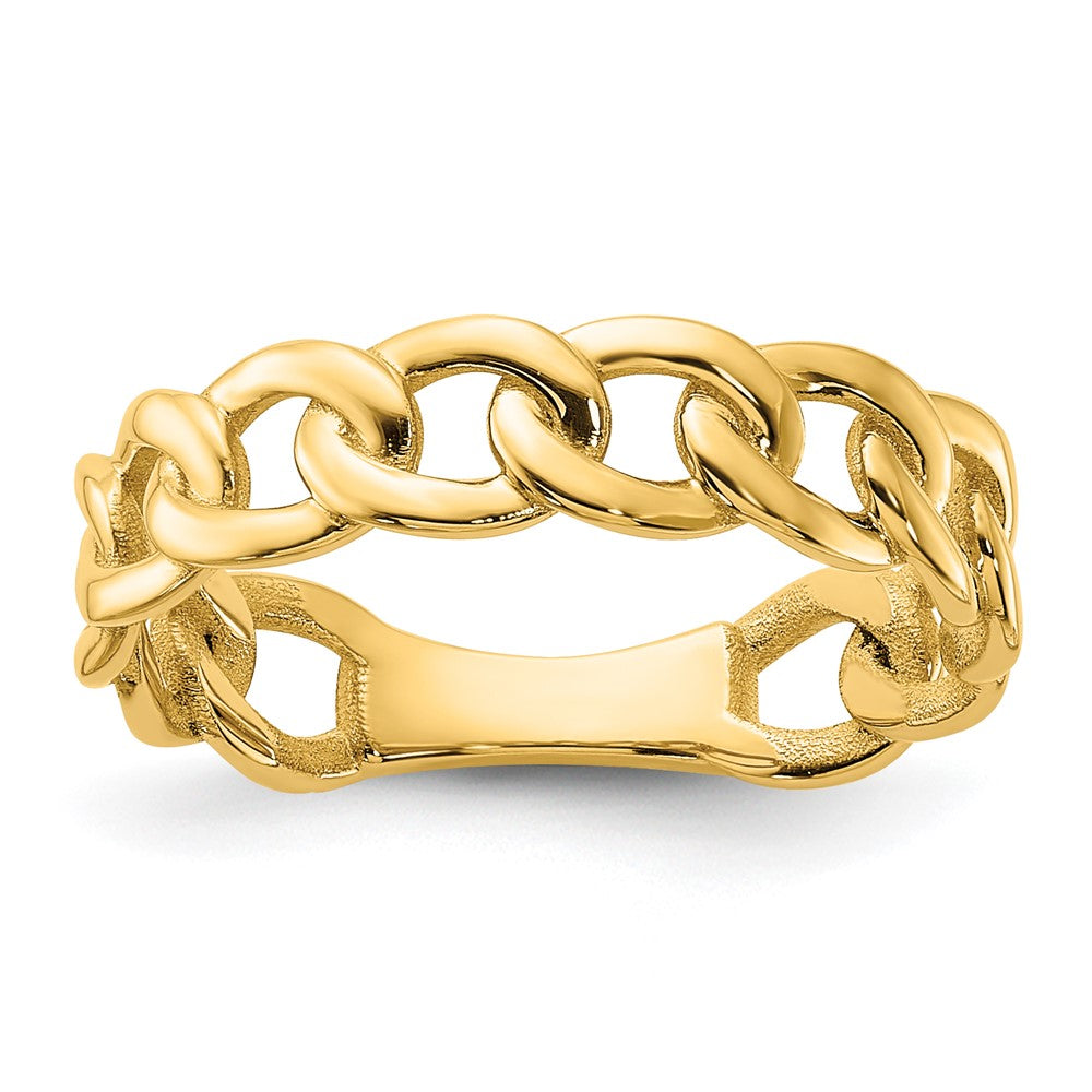 10ky Polished 5mm Curb Link Ring