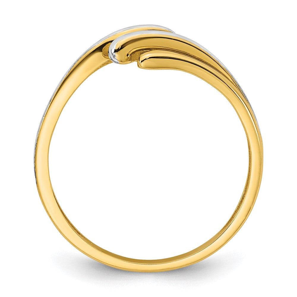 14k w/ White Rhodium Polished Bypass Ring